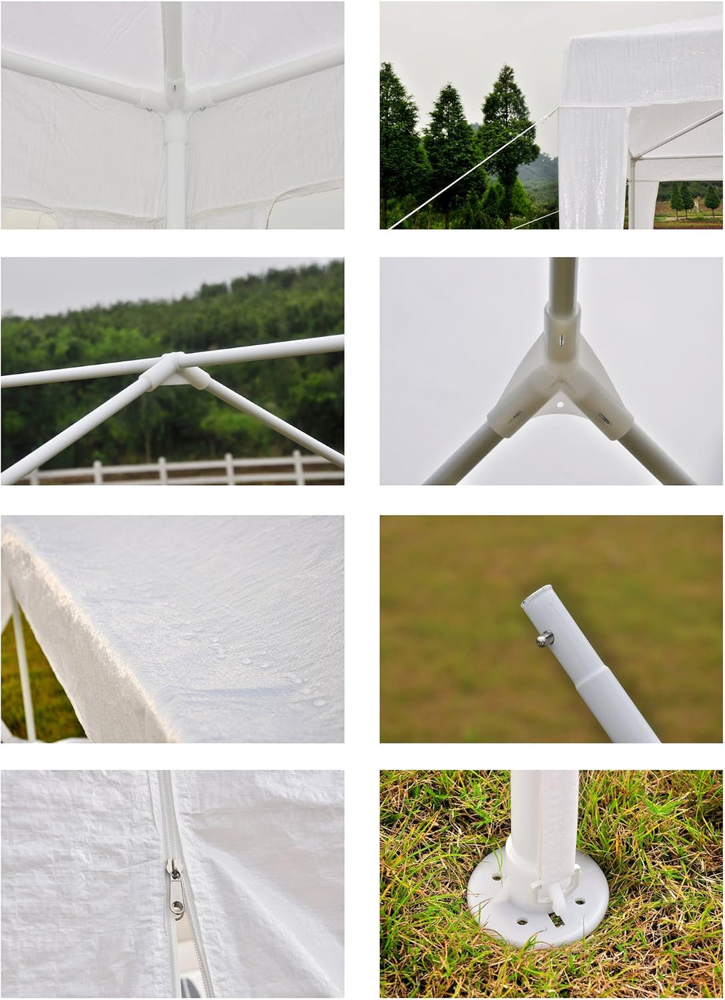 GOJOOASIS Canopy Tent Wedding Party Tent White Outdoor Gazebo (10' x 30' with 8 Walls)