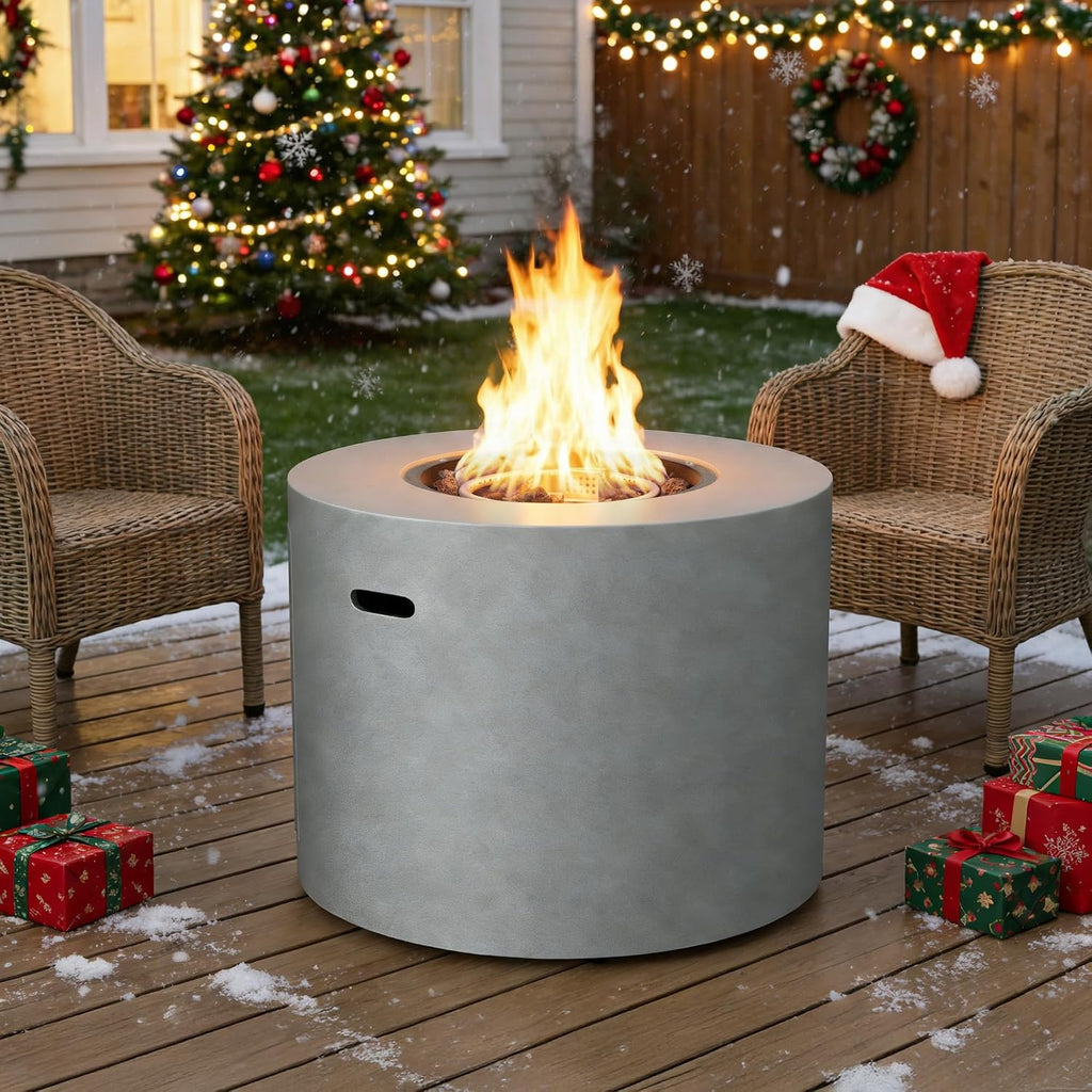 HOTEAGLE 32' Propane Fire Pit Table Round, 50000 BTU Powerful Gas Firepit Table, CSA Certified, Ideal Outdoor Fire Pit for Dining, Party in Patio, Garden, Yard