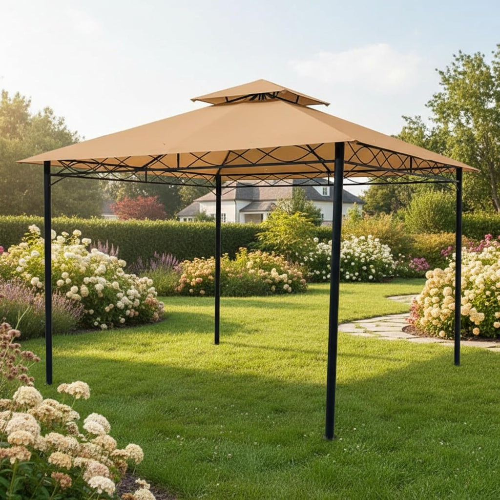 Garden Winds Reinforced RipLock 350 Replacement Canopy Top Cover Compatible with FDW 10' x 10' Square Gazebo Models B0894DSBJF, GZ-8033 - Beige