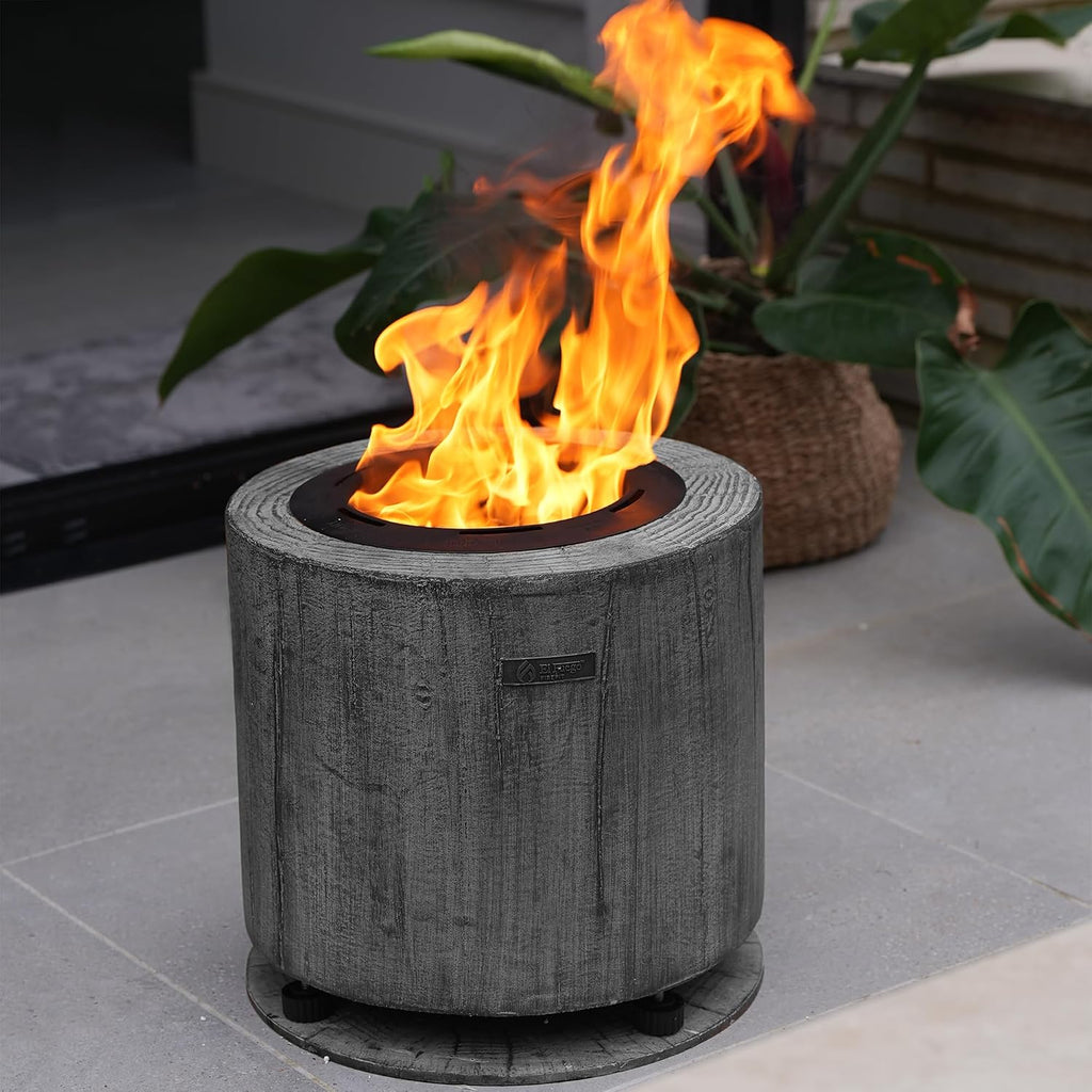 El Fuego Wax Fire Pit – Lights in Seconds for Instant Heat with No Wood Smoke, Low Maintenance, the Ultimate in Convenience - Graphite Grey