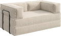 WLIVE 71'' Futon Sofa Bed, Convertible Sleeper Sofa, Folding Pull Out Couch Boneless Mattress with Fixed Frame, Corduroy, with Storage Pocket, Beige
