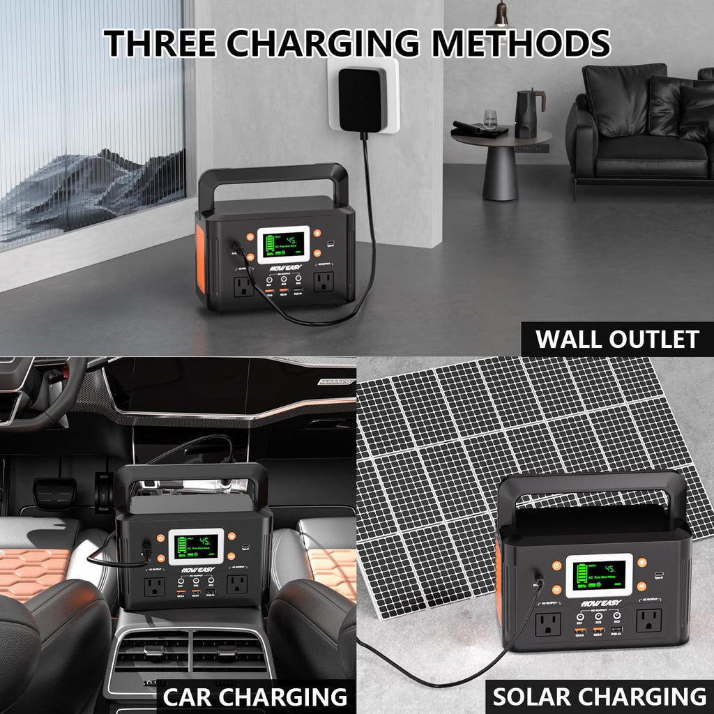 HOWEASY 260W Portable Power Station.178Wh Solar Generator with 2 110V/260W AC Power Socket Backup Power Supply, Suitable for CPAP, Outdoor Camping Travel Home Emergency