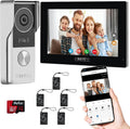 Wired Video Doorbell Camera with Indoor Monitor, Video Intercom System, 7' Touchscreen Display, Night Vision, 130° Wide Angle, Two-Way Talk, Tuya App Remote Unlock, Waterproof, No Monthly Fees