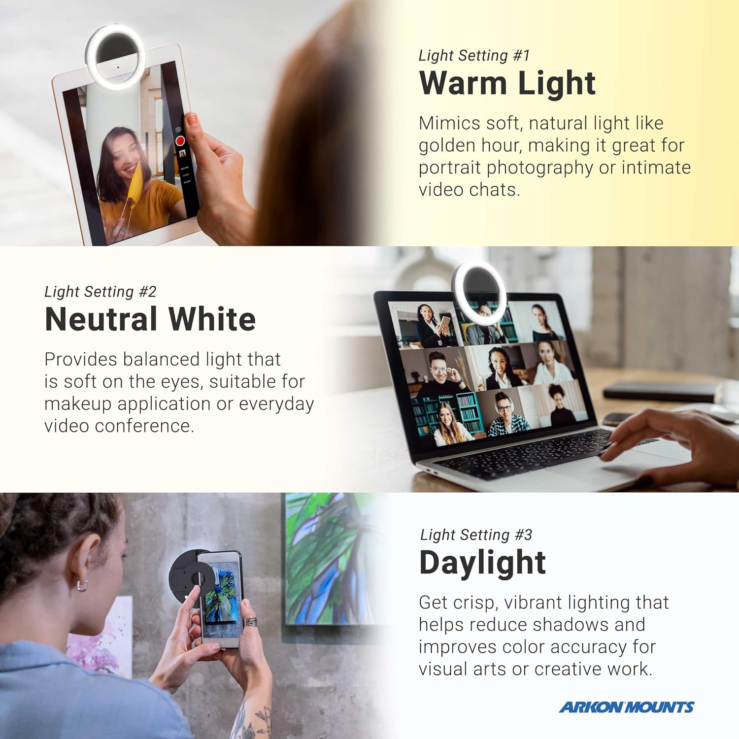 ARKON Mounts Remarkable Creator Pro+Plus, Phone Holder and Tablet Mount for Content Creation, Includes LED Phone Clip On Light, Teal Extension Pole, for Content Creators, Live Streamers & More