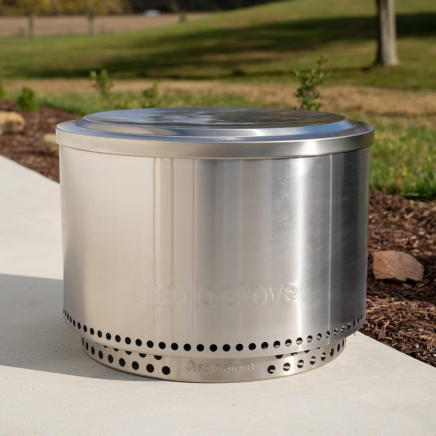 Solo Stove Yukon Lid - Premium 304 Stainless Steel Fire Pit Cover, Modern Round Design, Versatile Tabletop Accessory, Wood Burning and Camping Accessory