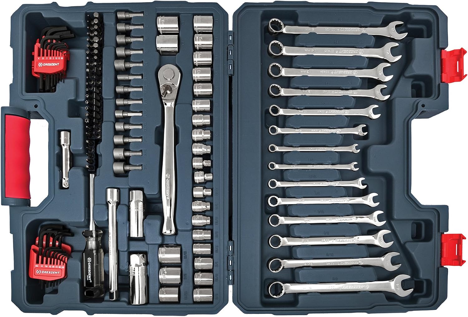 Crescent 128 Pc. 3/8' Drive 12 Point Standard SAE/Metric Mechanics Tool Set - CTK128MP2N
