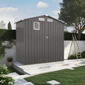 Organize and Secure with 6x3.6 FT Metal Shed, Waterproof Outdoor Storage with Lockable Door & Clear Window for Garden Tools, Patio Furniture, Bicycles, Gray