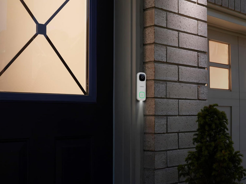 Lorex 2K Wired WiFi Smart Video Doorbell Camera | No Subscription Fee | 32GB MicroSD Card Included | Smart Security Lighting | Night Vision | Motion Detection | IP65 | Requires Existing Wiring | White