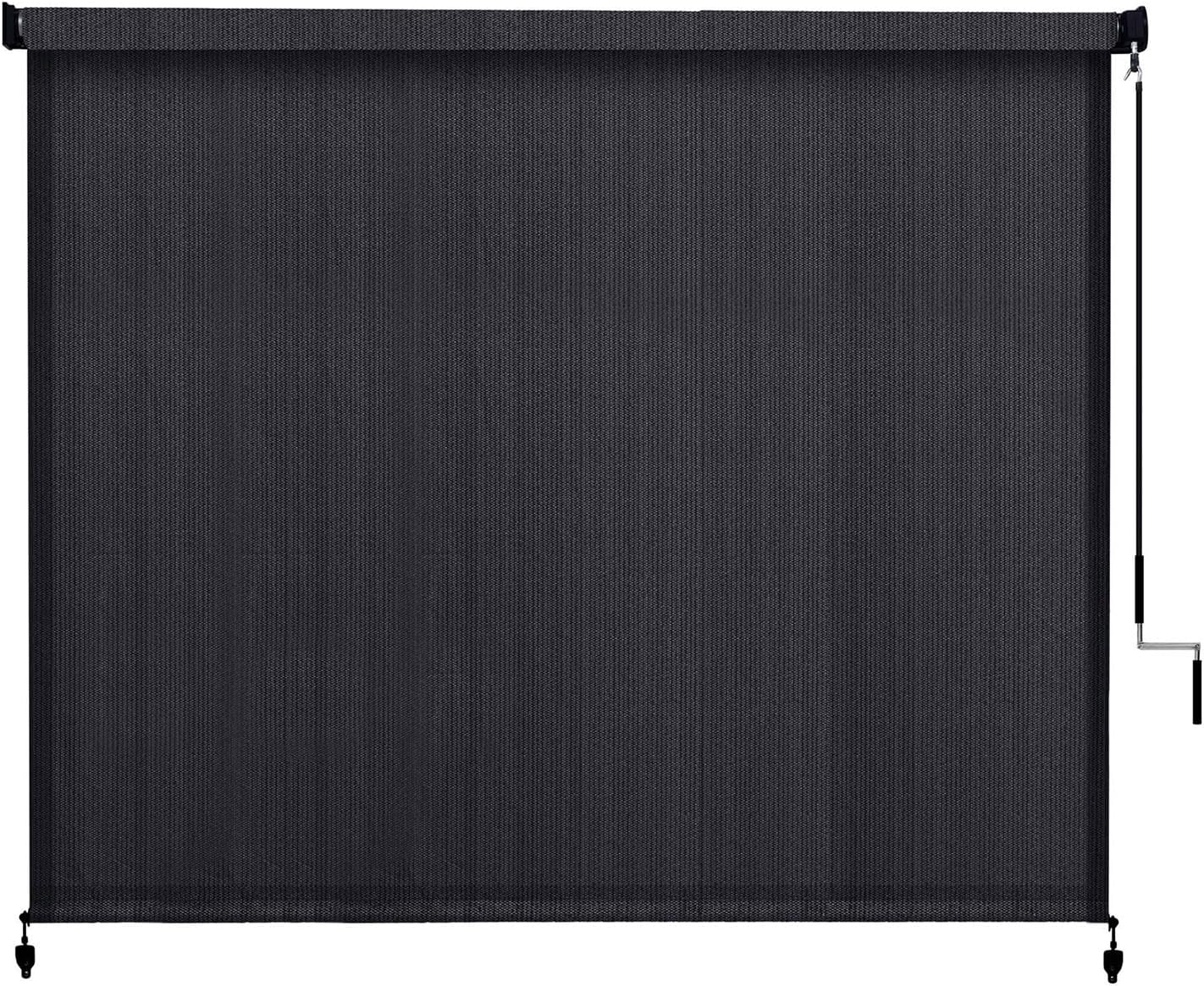 Outdoor Roller Shade 120' W x 96' H, Exterior Cordless Blinds with Splicing Design, UV Protection Roll Up Shade for Patio, Porch, Gazebo, Pergola, Graphite