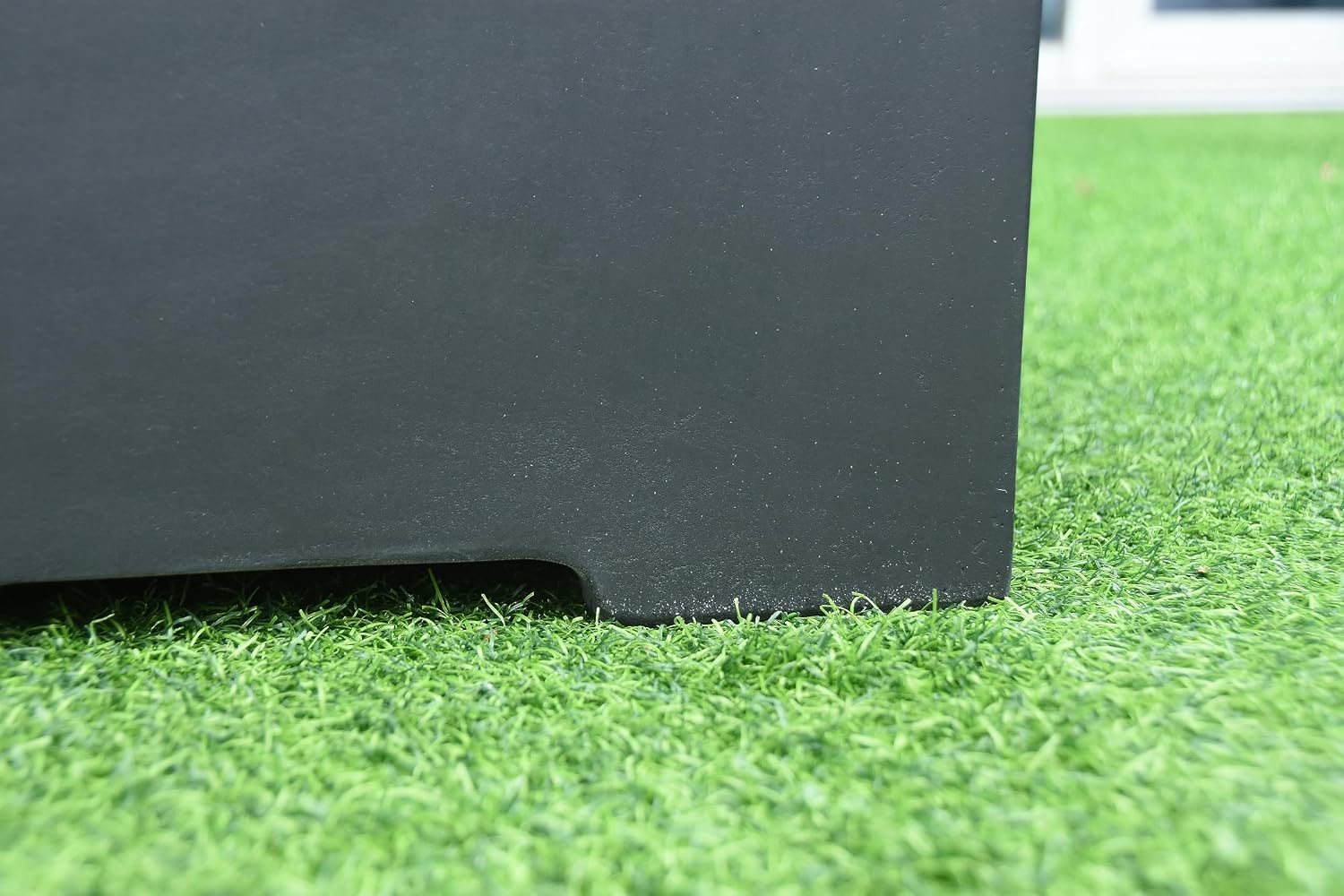 AMS Fireplace | Elementi Square Smooth Dark Black 20 lbs Propane Tank Cover | Concrete GFRC Base | Dimensions: 15.7 x 15.7 x 20 inches | Perfectly Matches with Granville and Bergamo Fire Pit Tables.