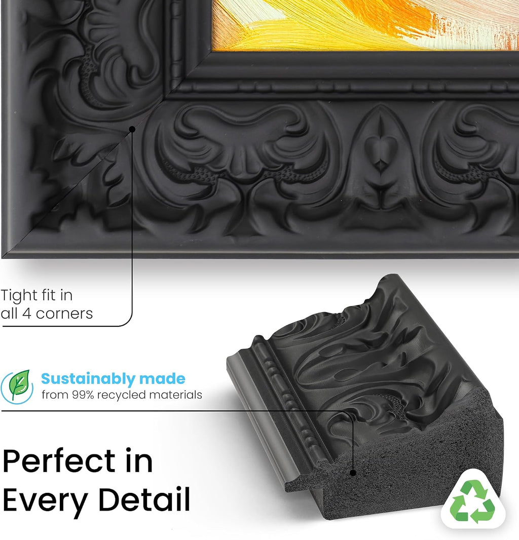 Tuscan Matte Black 50' Premiere Deco TV Frame - Compatible ONLY with Samsung The Frame TVs (Fits 2021-2025, LS03A, LS03B, LS03C, LS03D, LS03FA)