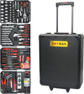 Leavader 889 Pcs Aluminum Trolley Case Tool Set with Wheels, Four-Layer Tool Kit with Rolling Tool Box, Portable Toolbox Storage Case with Drawer for Repair Gift on Father's Day