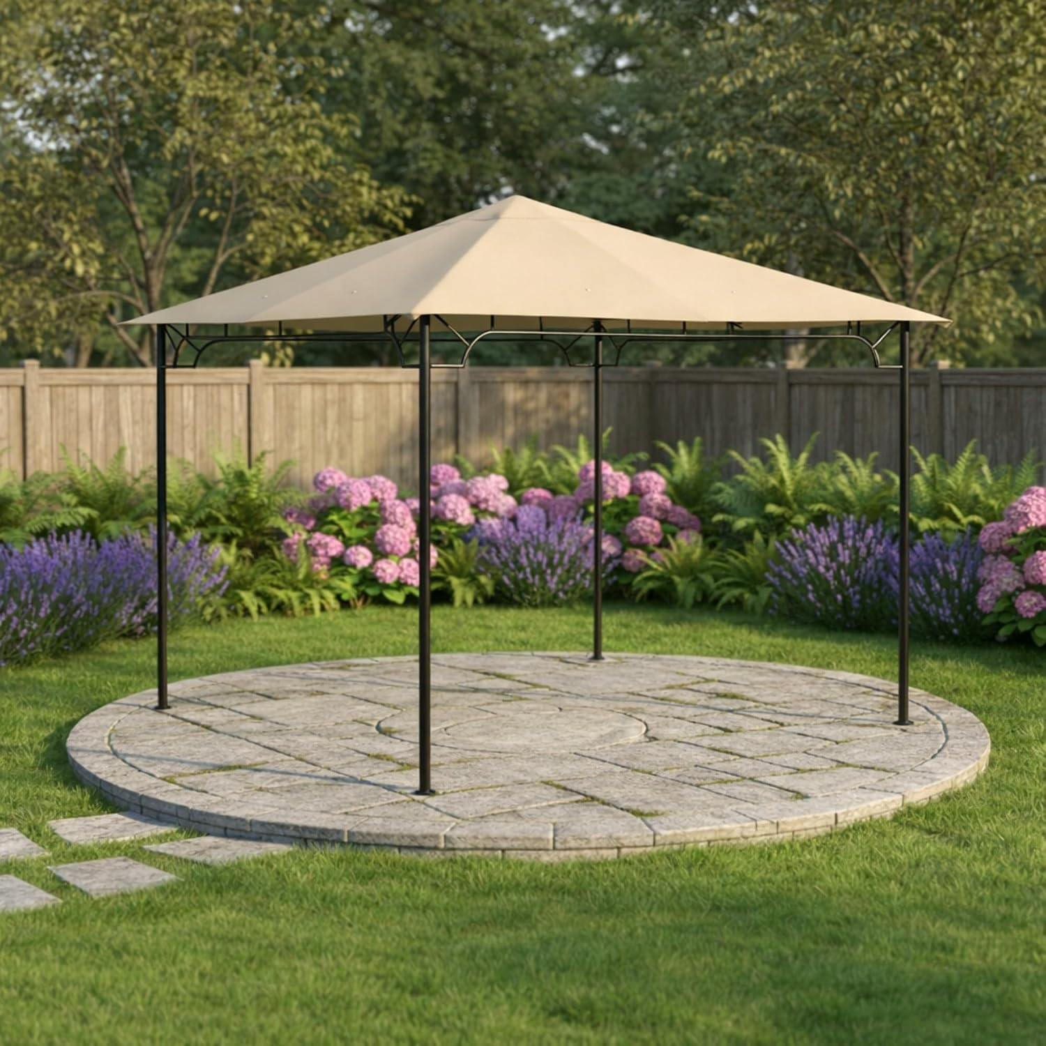 Garden Winds Durable Replacement Canopy Top Cover Compatible with The SJ2013-01 Living Accents 10' x 10' Gazebo - Classic Sand, 350