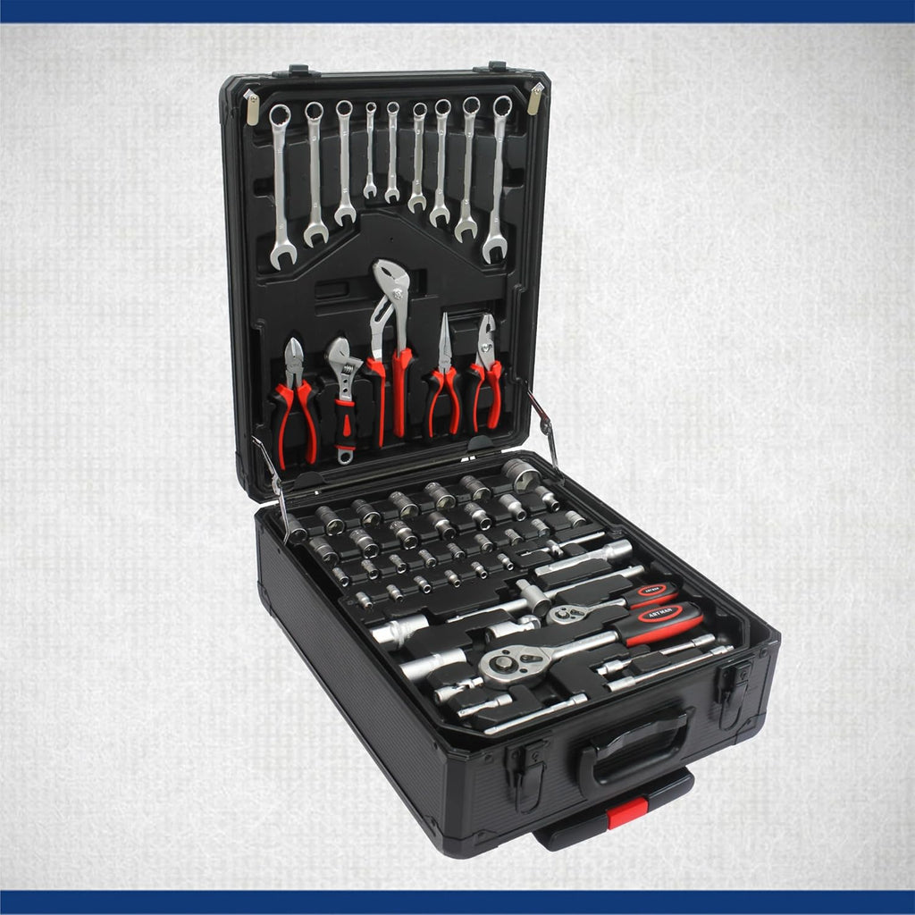 Rolling toolset case-899pcs Home Repair Tool Set Kit,Tool Trolley Case with Socket Wrench Hand Tool Set(4 Drawers), General Household Tool Kit with Rolling Toolbox, Tool Kit case on wheels