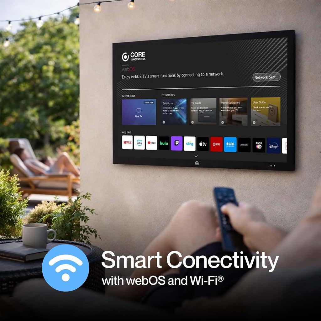 43 Inch Outdoor Smart TV, 4K UHD HDR LED, LG webOS, Patio & Deck Ready, IP55 Weatherproof for Covered Outdoor Use, Wall Mount Included