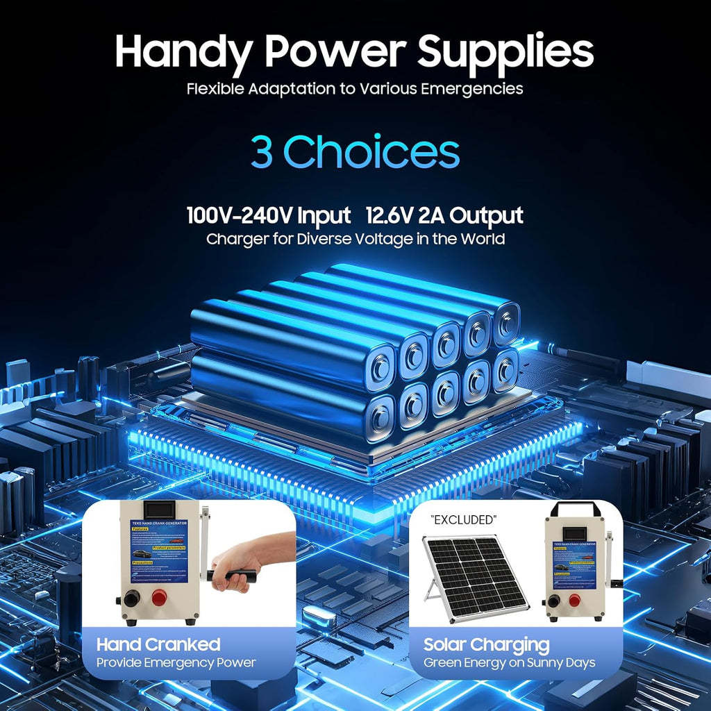 15W Hand Crank Generator, 110V Portable Hand Crank Dynamo Generator Manual Power Supply Emergency Charger Emergency Survival Power Energy w/LED for Field Operations Field Trips Rescue Operations