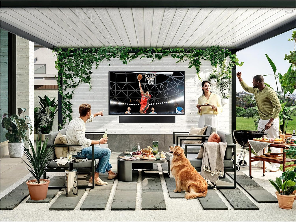 SAMSUNG 75-Inch Class Neo QLED 4K The Terrace Partial Sun, Quantum HDR+ (QN75LST7DAFXZA, 2024 Model) 75-Inch The Terrace Outdoor Smart TV Dust Cover with Protective Lining, VG-SDCC75G