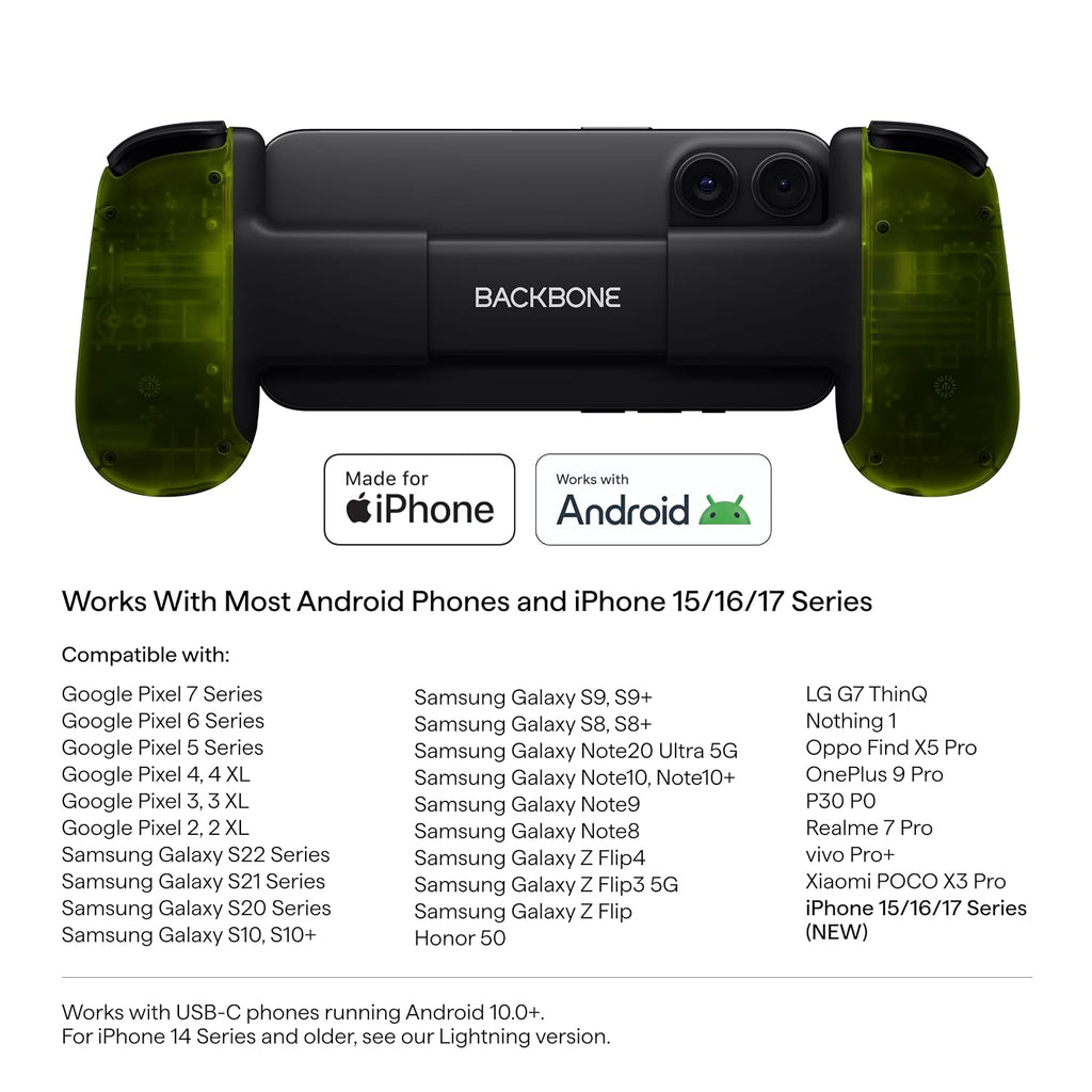 Backbone One Mobile Gaming Controller Xbox Edition – USB-C Phone Controller for iPhone 15/16/17 & Android, Play with Xbox Game Pass Ultimate (1-Month Access Included), Stream from Console or PC & More