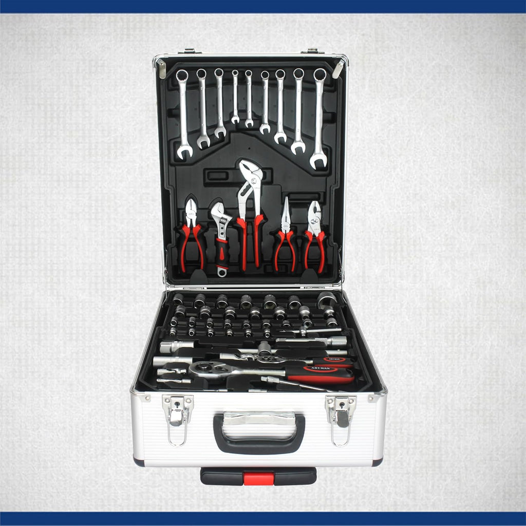 Rolling toolset case-899pcs Home Repair Tool Set Kit,Tool Trolley Case with Socket Wrench Hand Tool Set(4 Drawers), General Household Tool Kit with Rolling Toolbox, Tool Kit case on wheels