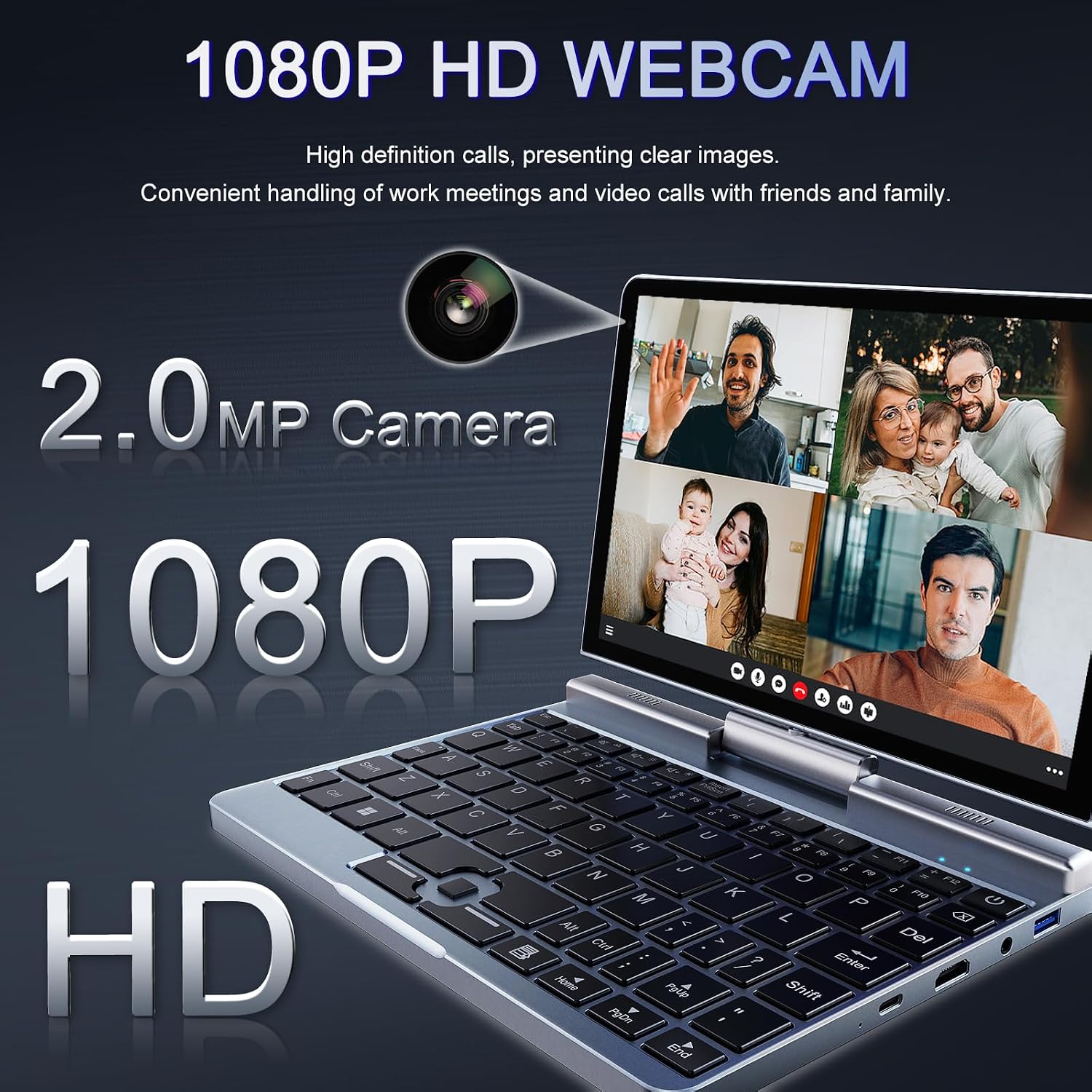 Mini Laptop 8' 2-in-1, Laptop Computer Win 11, Intel N150(up to 3.6GHz), 12GB RAM 1TB SSD, Touchscreen HD, Backlit Keyboard, Wi-Fi 6, USB-C, Lightweight Portable PC for Work/Kids/School