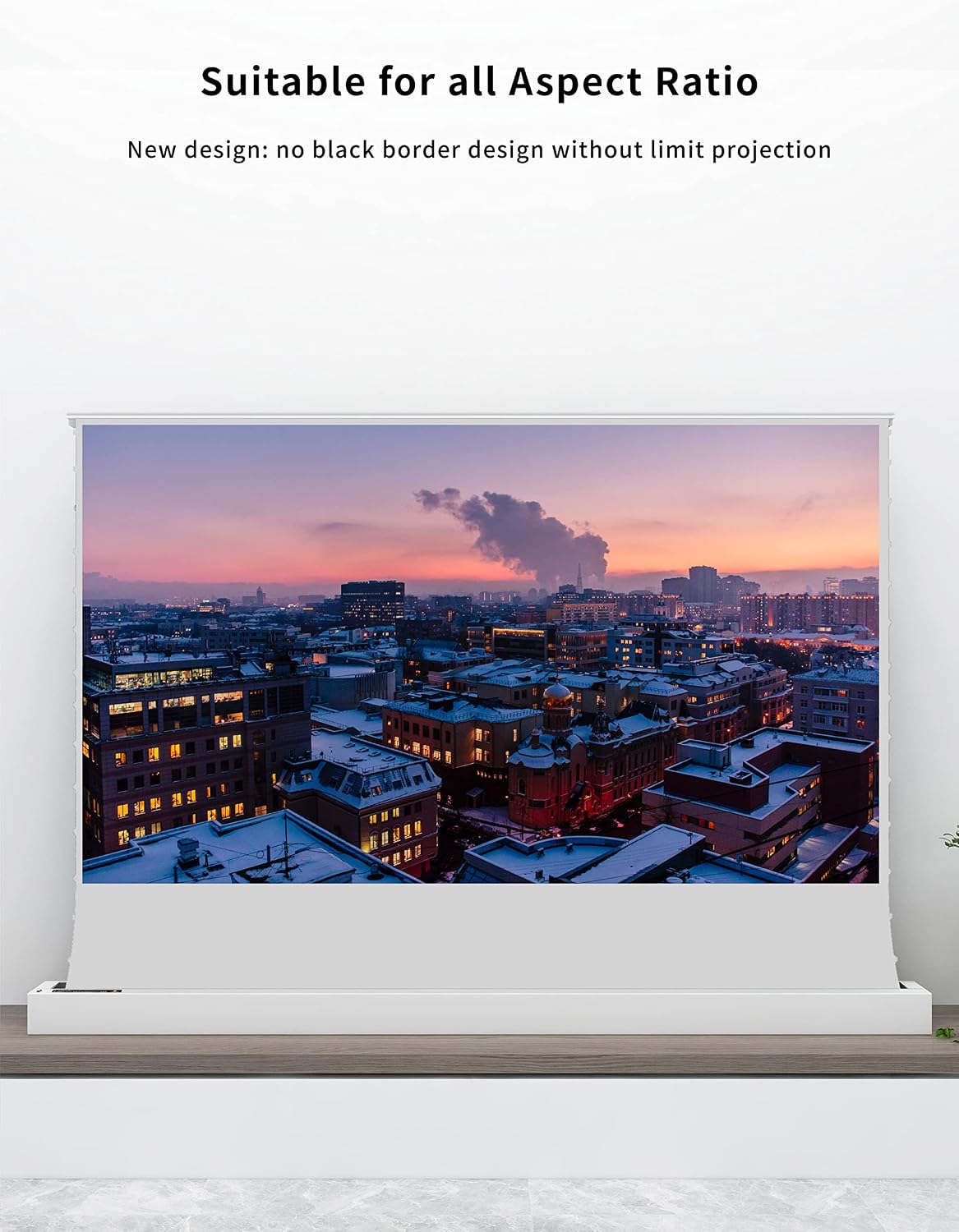VIVIDSTORM-Movie Screen Motor Rollable Foldaway Portable Screen with All White Cinema PVC, 4k 3D HD Gaming/Office Room,Compatible with Standard Projector,VWSDSTWA84H
