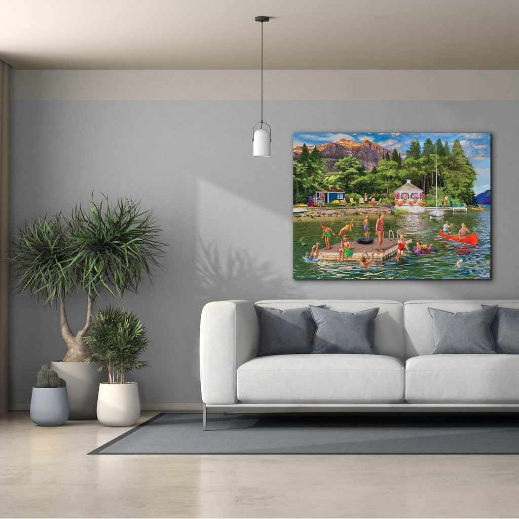 Epic Graffiti 'Gazebo Lake' by Bigelow Illustrations Canvas Wall Art, 54' x 40'
