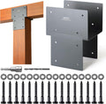 2 Pack Heavy Duty 8x8 (Actual 7.5'x7.5') Stainless Steel Post Caps Tie Bracket , Fit Connecting Wood Gazebo, Deck Patio Post and Wood Beams Bracket ( Dark Ggray)