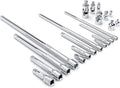 GEARWRENCH 20 Piece 1/4', 3/8', 1/2' Drive Extension, Universal Joint and Adapter Set - 81315A-07 (Pack of 6)
