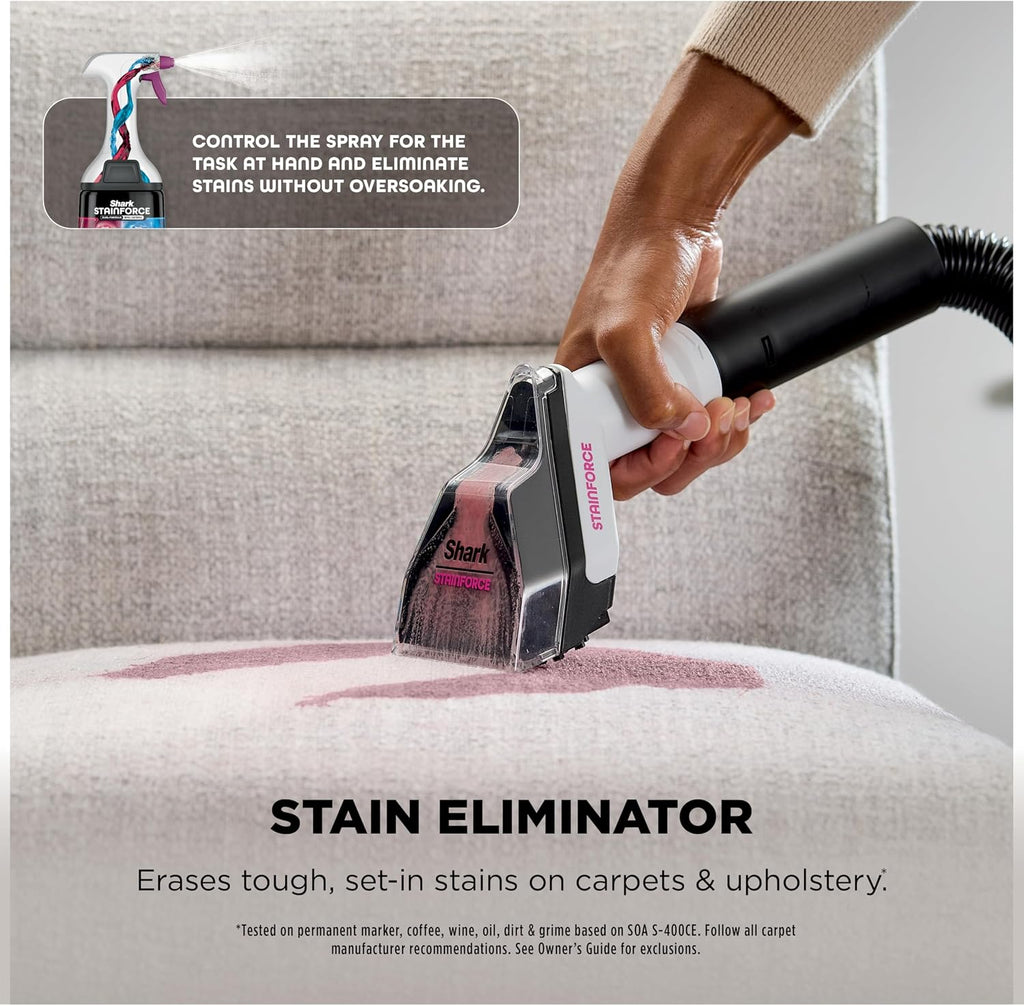 Shark EveryMess Ultra-Powerful 3-in-1 Wet Vac, Dry Vac, & Stain Eliminator with StainForce Technology, Perfect for Homes, Pets, and Cars, 3 Accessories and Cleaning Solution, Gray, VX101