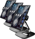 AboveTEK Tablet Stand Holder, Stylish Aluminum iPad Stands, Foldable 360° Swivel Table Stand Holder fits 4-11' Tablets/Smartphones for Kitchen Bedside Office POS Showroom Reception (Black) (Pack of 3)