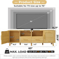 TV Stand for 70 Inch TV, 63' Modern Fluted TV Stand with Outlet, 2 Drawers & Cabinets, Entertainment Center with Open Shelves, Minimalist TV Stands for Living Room (Natural Wood)