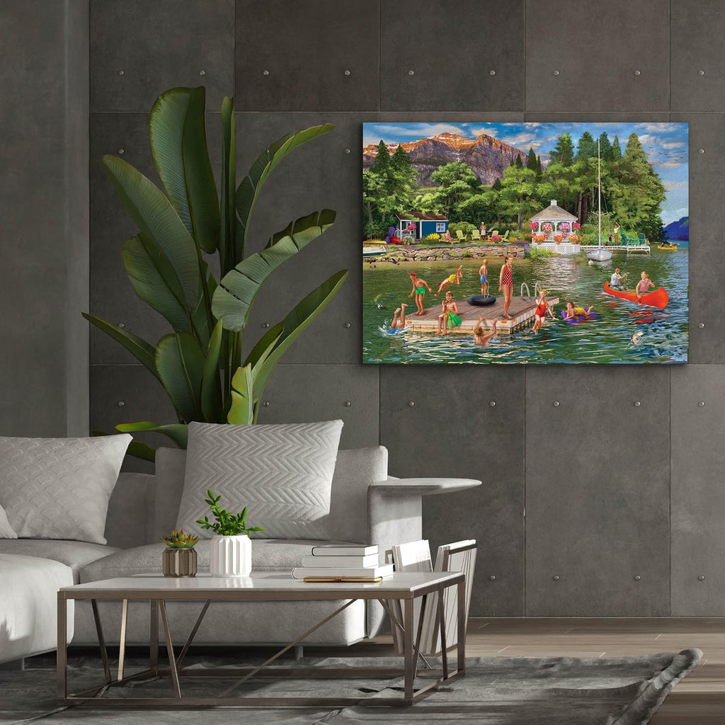 Epic Graffiti 'Gazebo Lake' by Bigelow Illustrations Canvas Wall Art, 54' x 40'