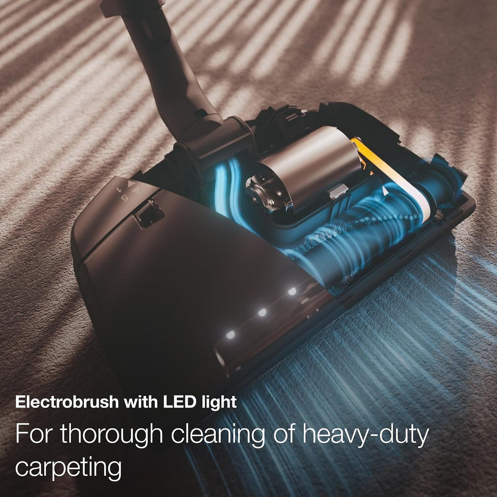 Miele Complete C3 Marin Bagged Canister Vacuum Cleaner with Electrobrush Floorhead, Suitable for Carpets and Hard Floors, in Marine Blue