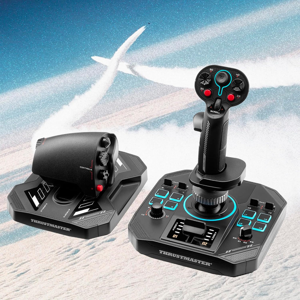 Thrustmaster Sol-R4 HOTAS Flight Stick and Throttle - Hall Effect Joystick, 58 Buttons for Flight Simulation - Compatible with PC