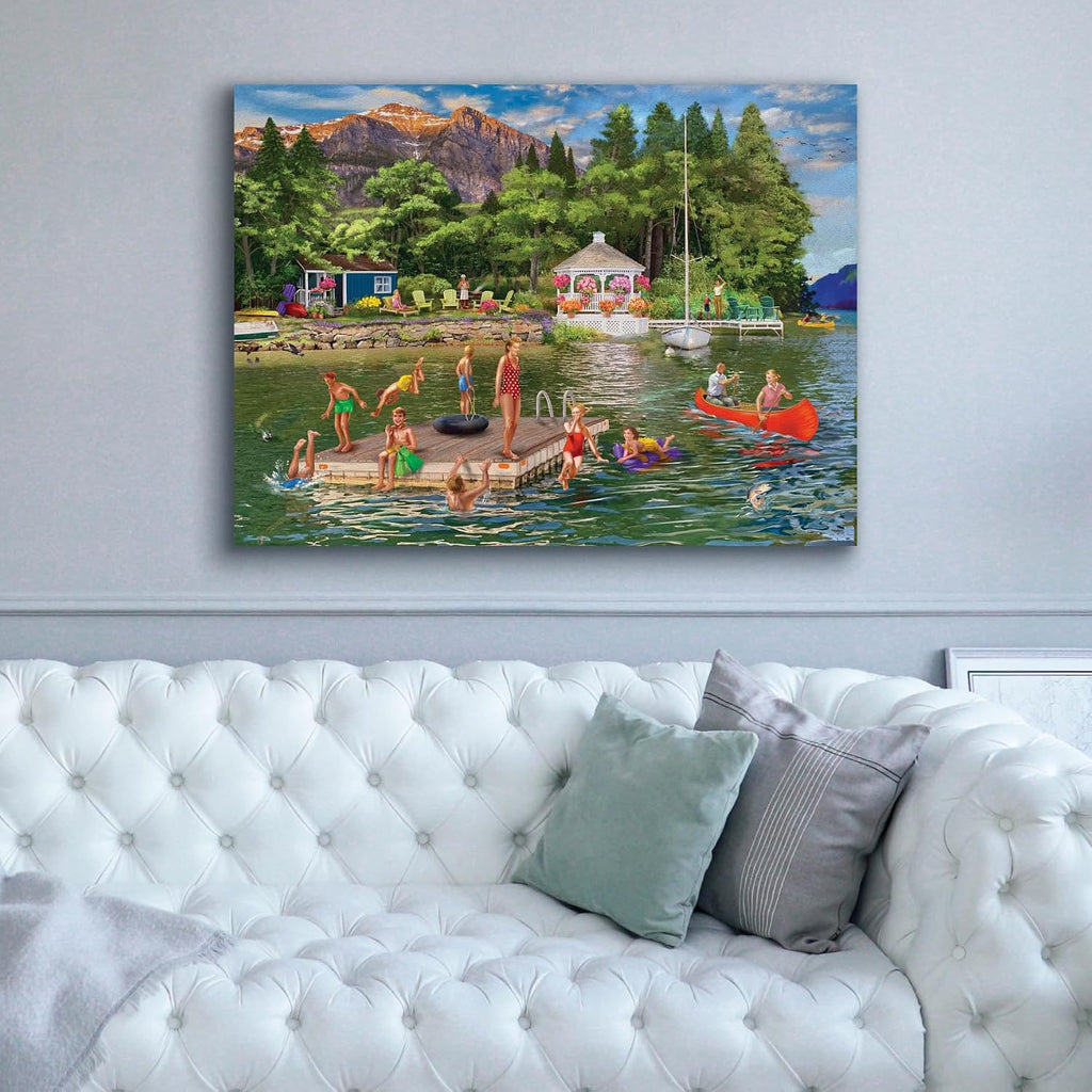 Epic Graffiti 'Gazebo Lake' by Bigelow Illustrations Canvas Wall Art, 54' x 40'