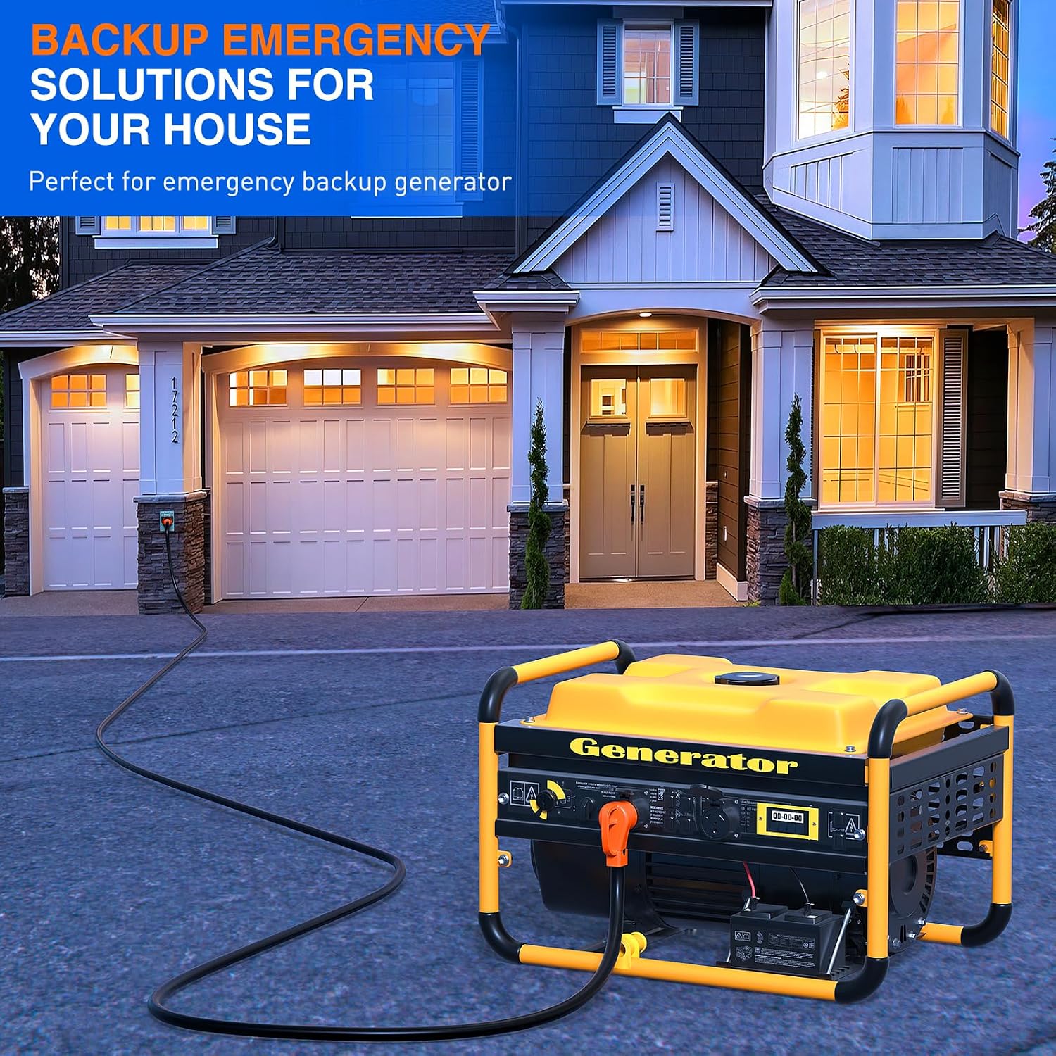 Nilight 50 Amp 50FT Generator Extension Cord 250V Heavy Duty 6/3+8/1 Gauge Pure Copper STW Wire ETL Listed 4 Prong 14-50P SS2-50R&CS6364 50F/50M Cable Suit for RV Home Use