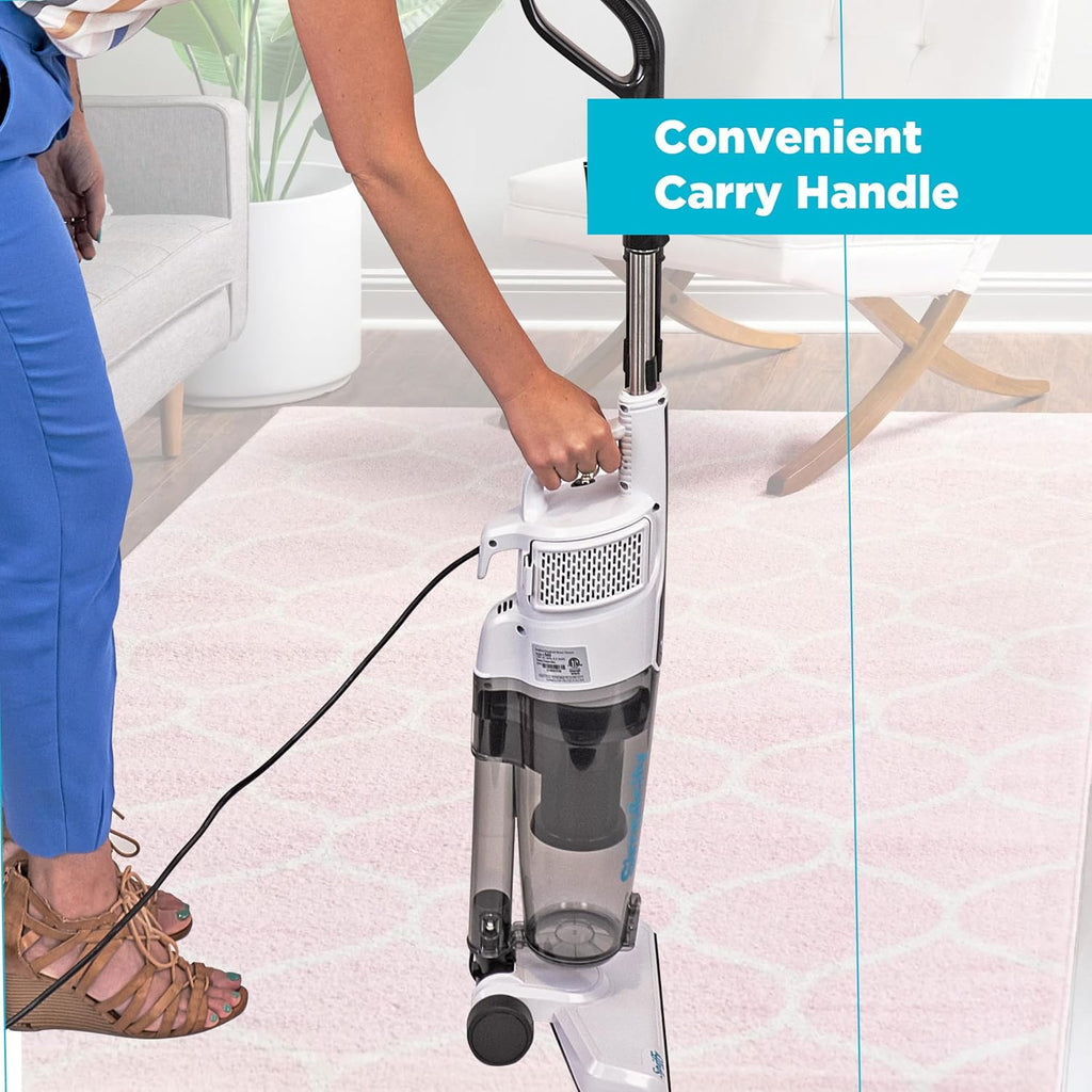 Bagless Broom Vacuum in White