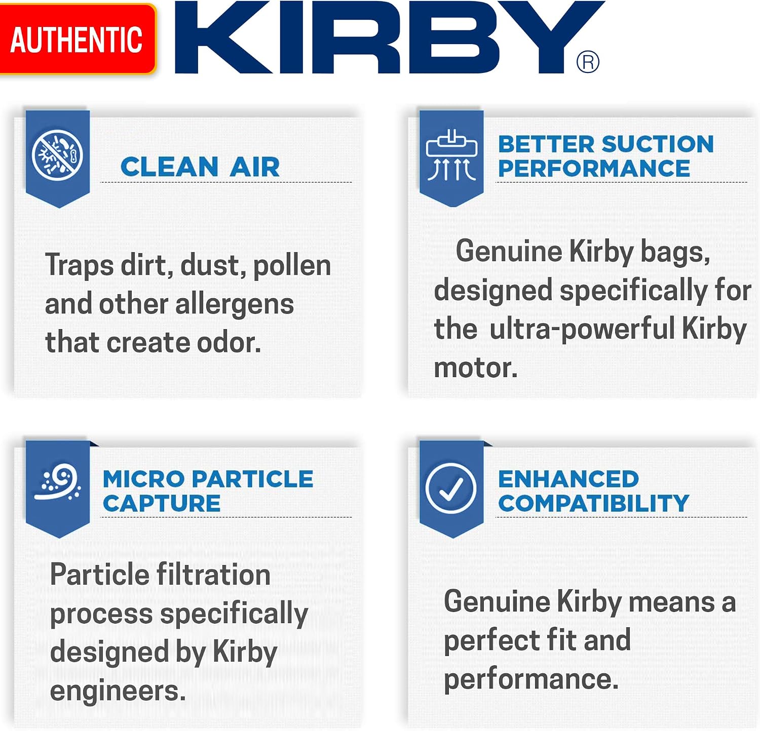 Kirby 204811 Filter Bag Six Pack Micron Magic HEPA (54 Bags)