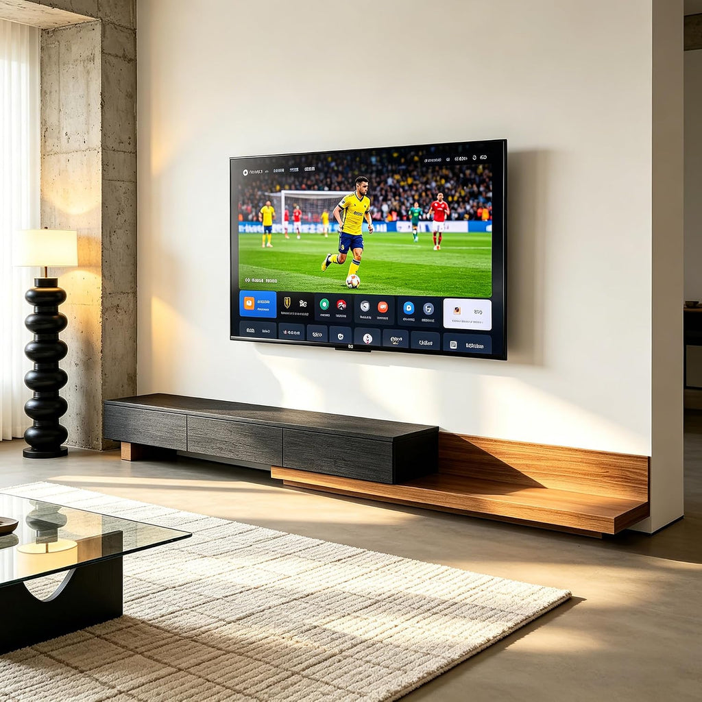 Telescoping TV Cabinet 70.9 to 110.2 Inch Entertainment Center Fits 85 Inch TV with 3 Drawer Media Cabinet Farmhouse Living Room Bedroom Organizer