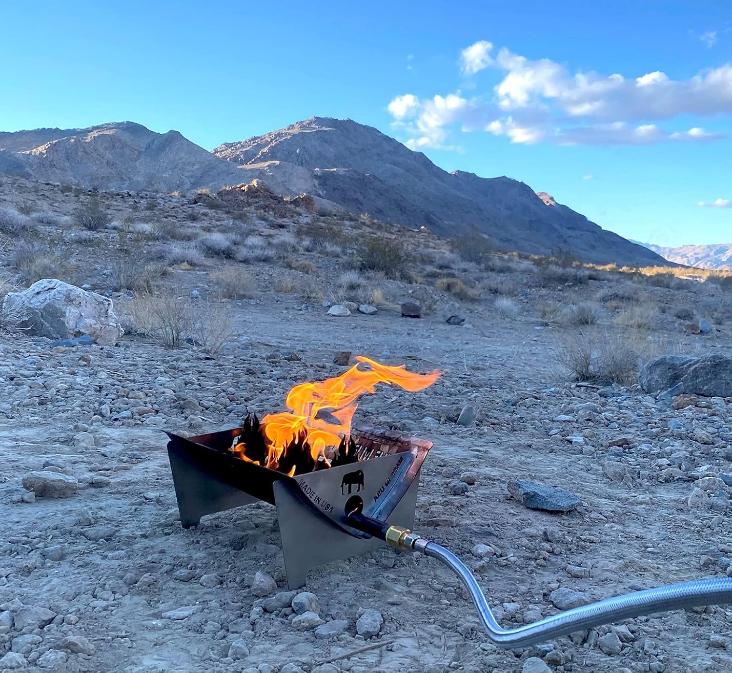 The Fire Pit by TemboTusk. Flatpack, Propane Gas Powered, Stainless Steel Body, All in One Carry Bag.