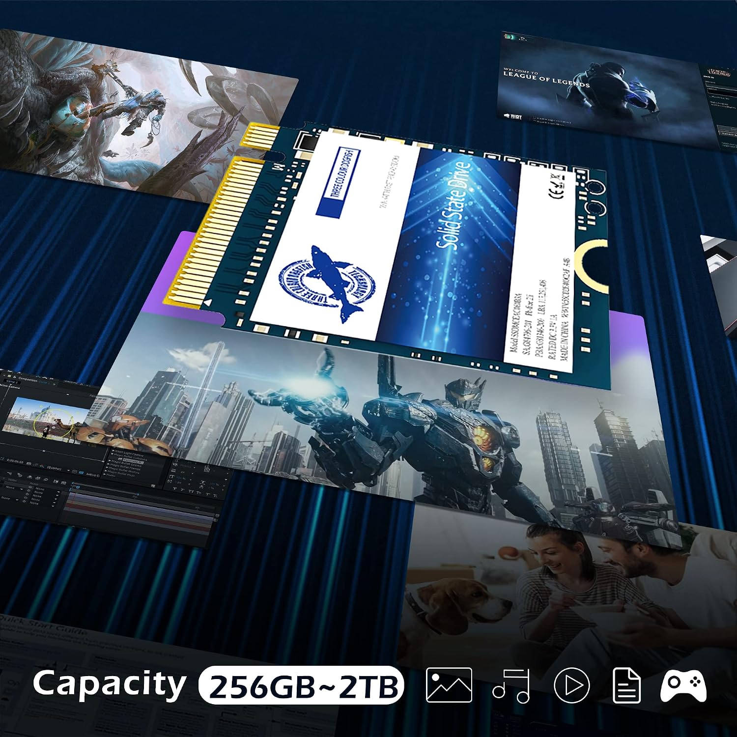 Dogfish SSD M.2 2230 NVMe PCIe 4.0 512GB 3D TLC NAND Gaming Unit?a stato solido interna per Steam Deck PS5 Surface Pro Laptop Desktop (M.2 2230 NVMe 4.0, 512 GB)