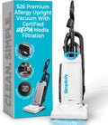 Premium Allergy Upright Vacuum Cleaner – Multi-Surface Bagged Vacuum Cleaner for Home with Charcoal HEPA Filter Media, Powerful Pet Hair Pickup, Brushroll Activation Switch, S26