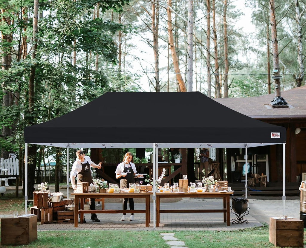 MASTERCANOPY Pop Up Canopy Tent Commercial 10x20 Instant Shelter (Black)