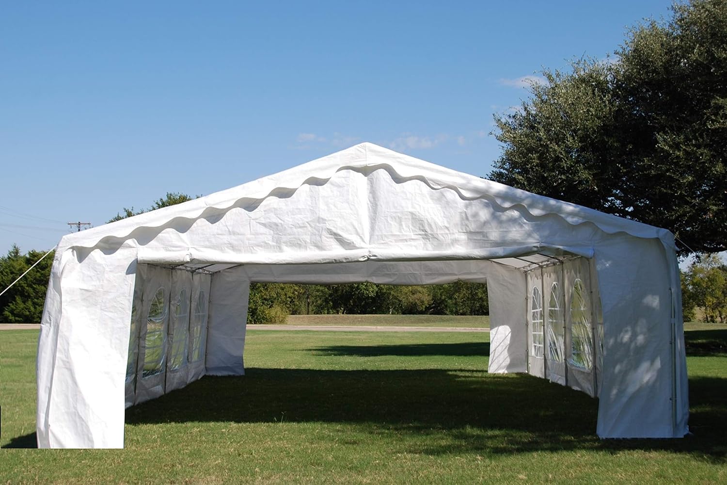 DELTA 32'x20' Budget PE Party Tent + (2) Long Bags + (2) Short Bags, for Parties, Large Canopy Carpas para Fiestas, Big Wedding Party Event Tents with Waterproof Top for Patio Outdoor Garden Events