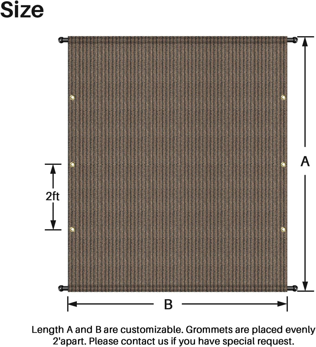 10' x 4' Universal Pergola Shade Cover Replacement Canopy with Grommets Weighted Rods Permeable for Outdoor Patio Porch Backyard Gazebo Brown
