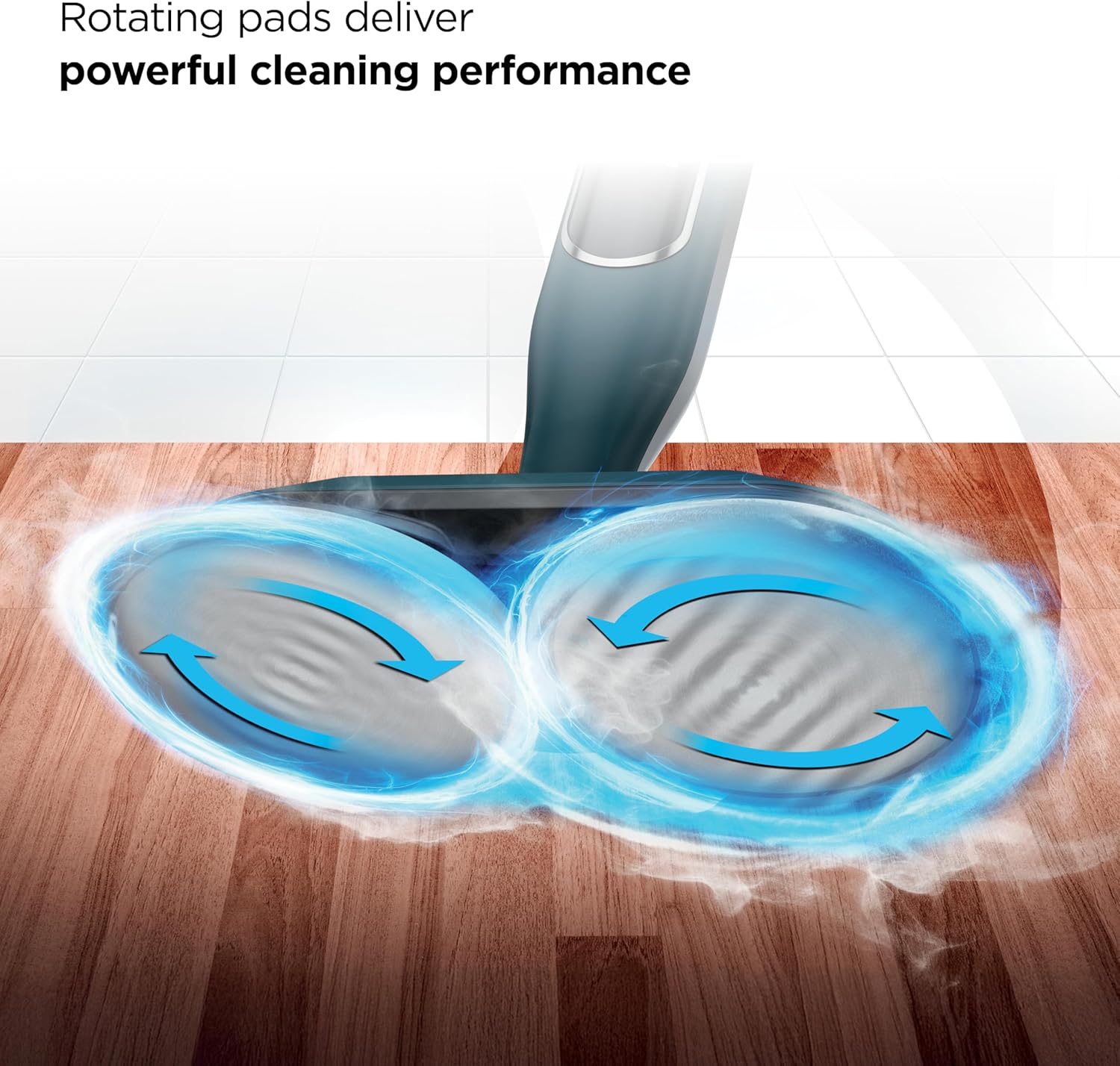 Shark Steam & Scrub All-in-One Scrubbing and Sanitizing Hard Floor Steam Mop, 2 Steam Modes, 2 Dirt Grip Soft Scrub Pads Included, XL Removable Water Tank, Swivel Steering, Teal, S8002BRN