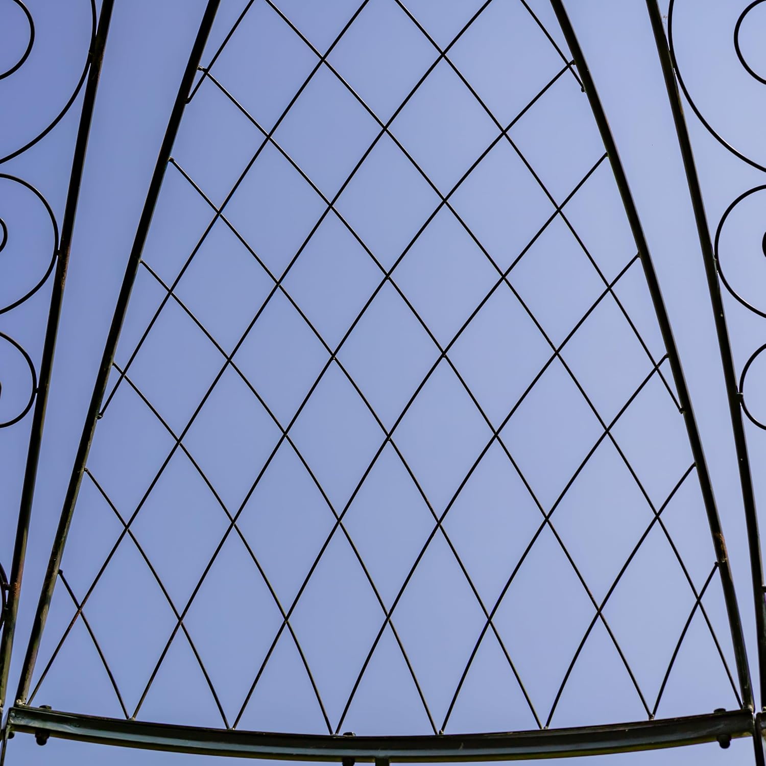 13ft. Tall Round Metal Garden Gazebo in Antique Finish (Antique Green)