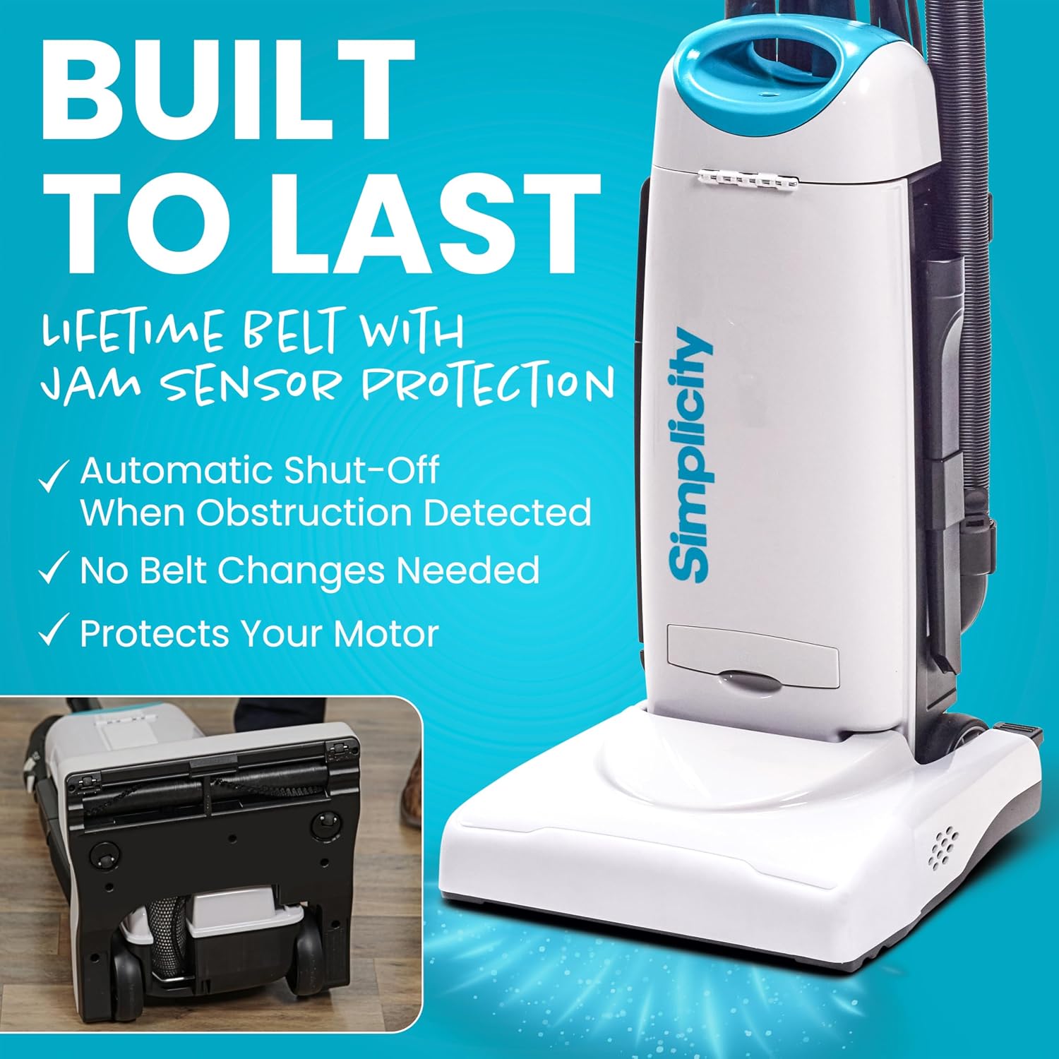 Premium Allergy Upright Vacuum Cleaner – Multi-Surface Bagged Vacuum Cleaner for Home with Charcoal HEPA Filter Media, Powerful Pet Hair Pickup, Brushroll Activation Switch, S26