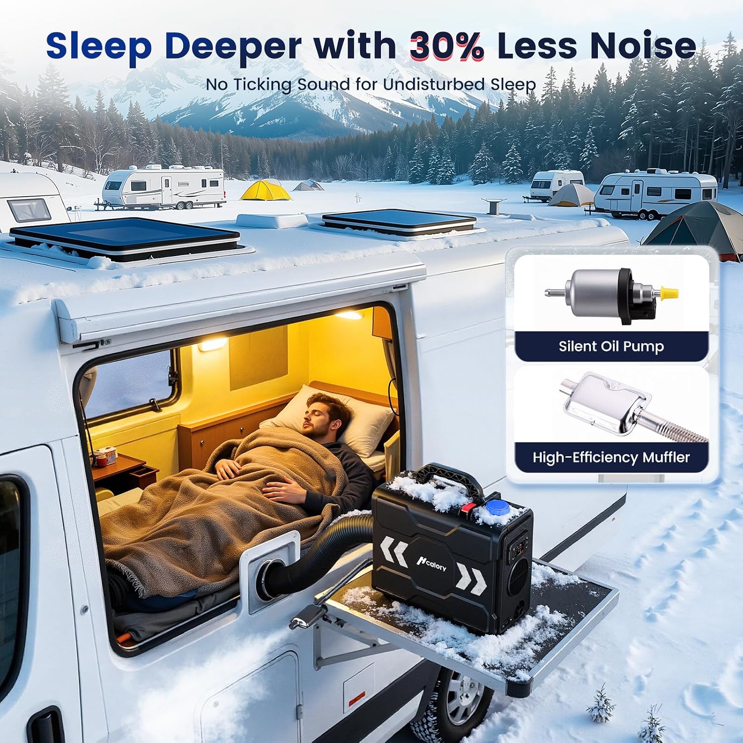 HCALORY 12V Portable Diesel Heater,Toolbox 2 Diesel Air Heater 8KW 6L All-in-One Parking Heater with APP Control Work at Altitude Max 20000 ft for Car Trucks RV and camper