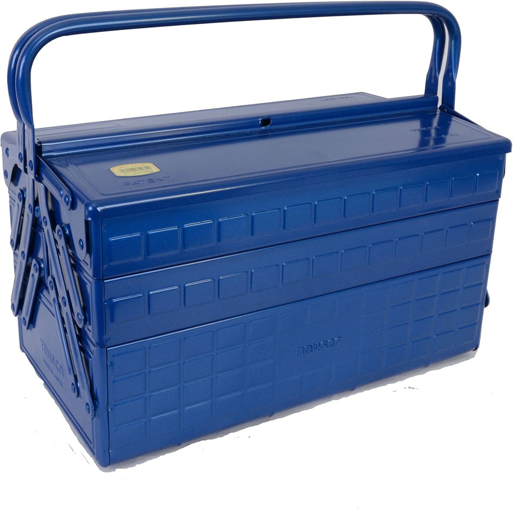TRUSCO GT-410-B 3-Tier Tool Box, 16.2 x 8.7 x 13.4 inches (412 x 220 x 343 cm), Blue